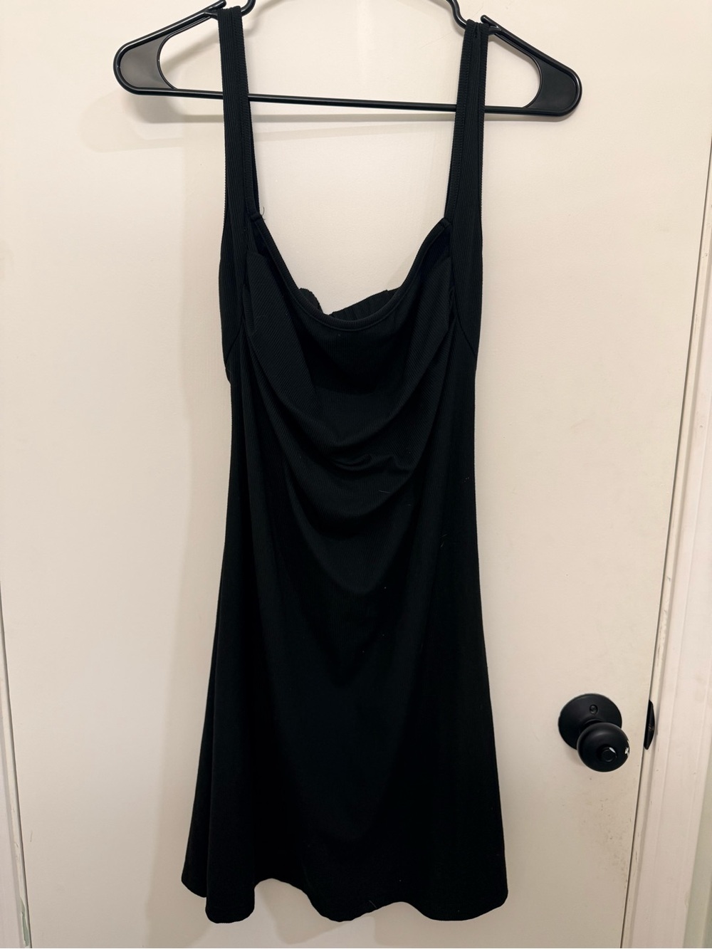 Black Square Neck Sleeveless Dress - Women's